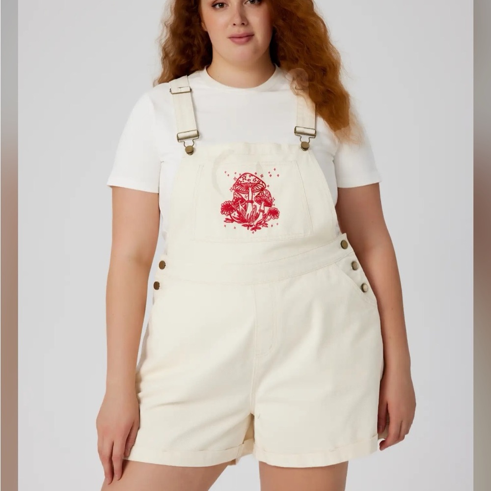 Cider Cream & Red Mushroom Overalls 🍄